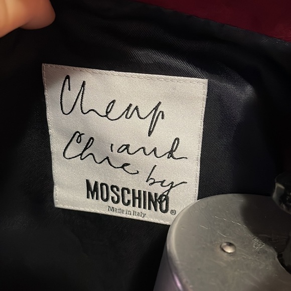 Moschino Cheap Chic Black Faux Leather Velvet Trim Vest - Picture 9 of 10